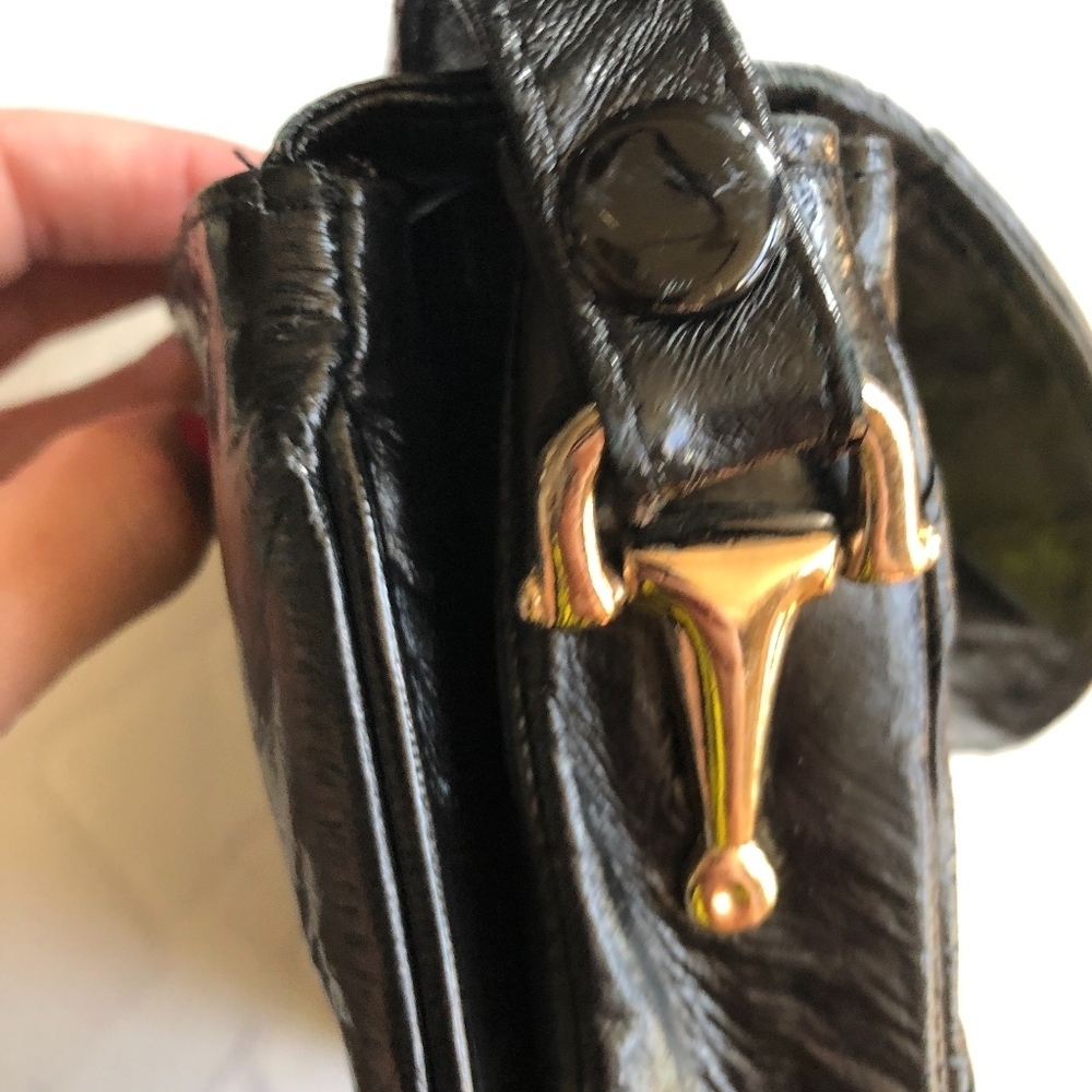 Vintage Black Eel Skin Shoulder Bag - Picture 5 of 8
